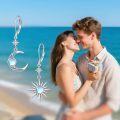 wholesale 925 Sterling Silver Moon & Sun Dangle Earrings with Gemstone s for Women-0-4