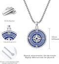 wholesale 925 Sterling Silver Blue Enamel Compass Pendant Necklace  - Mountain Theme Jewelry for Women and Men-0-5