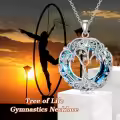 TOUPOP 925 Sterling Silver Tree Of Life Gymnastics Ballerina Necklace Jewelry Gift-0-1