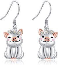 wholesale 925 Sterling Silver Pig Drop Earrings for Girls and Women's Gifts-Pig