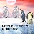 wholesale 925 Sterling Silver Elegant Penguin Stud Earrings-0-4