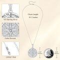 wholesale 925 Sterling Silver Compass Pendant Necklace Platinum Plated Cubic Zirconia Engraved Love Quote For Women-0-3