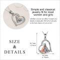 wholesale 925 Sterling Silver Heart Shaped Kitsune Fox Pendant Necklace with Rose Gold Accents and Cubic Zirconia Stones for Women Girls  43cm Chain Length-0-4