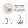 wholesale 925 Sterling Silver Heart Shaped Kitsune Fox Pendant Necklace with Rose Gold Accents and Cubic Zirconia Stones for Women Girls  43cm Chain Length-0-4