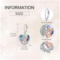 wholesale 925 Sterling Silver Heart Shaped Mermaid and Cat Pendant Leverback Earrings Gift for Her-0-3