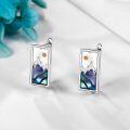 wholesale 925 Sterling Silver Mountain Scene Abalone Shell Huggie Hoop Earrings for Women Gifts-0-4