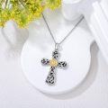 wholesale 925 Sterling Silver Sunflower Cross Necklace for Women Men Catholic Religious s 47cm Chain Length-0-1