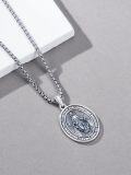 wholesale 925 Sterling Silver Saint Medal Virgin Mary Cross Pendant Necklace  43cm Chain-0-3