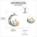 wholesale 925 Sterling Silver Moonstone Bunny Pendant Necklace - Gifts for Women/Mom/Sister-0-3