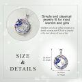 wholesale 925 Sterling Silver Platinum Plated Blue Hummingbird Lily Of The Valley Crystal Pendant Necklace-0-1