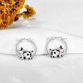 wholesale 925 Sterling Silver Cow Cartoon Charm Hoop Earrings for Girls and Women Gift Idea-0-4