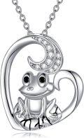 wholesale TOUPOP Christmas Gifts Frog Necklace Frog Jewelry S925 Sterling Silver Crystal Pendant Jewelry For Women Birthday Christmas Gifts -0-0