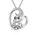 TOUPOP Sterling Silver Crystal Frog Necklace Pendant Jewelry Birthday Christmas Gifts-0-0
