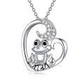 TOUPOP Sterling Silver Crystal Frog Necklace Pendant Jewelry Birthday Christmas Gifts-0-0