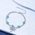wholesale 925 Sterling Silver Turquoise Dragonfly Anklet-0-4