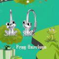 wholesale 925 Sterling Silver Hypoallergenic Frog Stud Hoop Leverback Earrings s for Women-0-1
