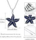 wholesale 925 Sterling Silver Starfish Pendant Necklace with Blue Stone Ocean Theme Beach Jewelry for Women Girls Gifts 45cm Chain Length-0-4
