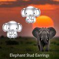 wholesale 925 Sterling Silver Elephant Stud Earrings Animal s for Women Girls Kids-0-3