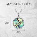 wholesale 925 Sterling Silver Abalone Shell Natural Cubic Zirconia Sagittarius Zodiac Necklace 12 Constellation Coin Pendant-0-4