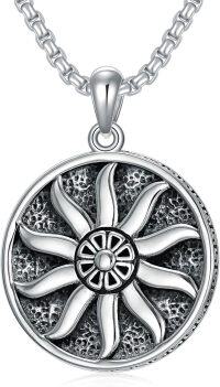 wholesale Sun Necklace For Men Women 925 Sterling Silver Sun Pendant Necklace Sun Jewelry For Fathers Day Christmas Anniversary Birthday Item For Him -undefined