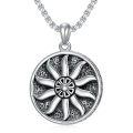 TOUPOP 925 Sterling Silver Sun Pendant Necklace For Men Women-0-0