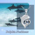 TOUPOP 925 Sterling Silver Dolphin Pendant I Love You 100 Languages Necklace-0-3