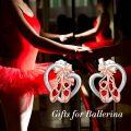 wholesale 925 Sterling Silver Ballerina Shoe Heart Stud Earrings for Women Girls Gifts-0-1