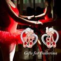 wholesale 925 Sterling Silver Ballerina Shoe Heart Stud Earrings for Women Girls Gifts-0-1