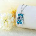 wholesale 925 Sterling Silver Turquoise Evil Eye Pendant Necklaces with 3mm Blue Sapphire and Star Design Spiritual Protection s for Women & Men (Turquoise)-0-1