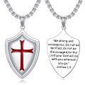 wholesale 925 Sterling Silver Shield Pendant With Cross And Scripture Quote Design-0-0