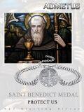 wholesale 925 Sterling Silver Saint Benedict Medal Charm Bracelet with Extender Chain for Men Women Boys Girls (Silver)-0-5
