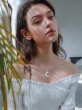 wholesale  Sterling Silver Moon Pendant Birth Flower Necklace for Women -0-19