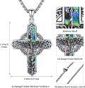 wholesale 925 Sterling Silver Angel Winged Cross Pendant with Abalone Shell Inlay - Celtic Christian Jewelry for Women and Men -0-2