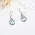 wholesale 925 Sterling Silver Blue Agate Tree of Life Drop Earrings for Women Girl's Gift Jewelry-0-1