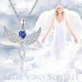 wholesale Sterling Silver Angel Birthstone Necklace with 12 Crystal Gemstones for Women-0-5