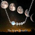 wholesale 925 Sterling Silver Moonstone Crescent Moon Necklace with Celtic Knot Design-0-5