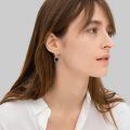wholesale 925 Sterling Silver Black Onyx Rune Circle Lever Back Earrings-0-2