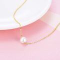 wholesale 925 Sterling Silver 14k Gold Plated Pearl Necklace Wholesale Elegant Simple Design-0-2