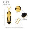 wholesale 925 Sterling Silver Gold Plated Black Onyx Saint Joseph Pendant Necklace-0-5
