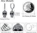 wholesale 925 Sterling Silver Gothic Skull Pendant & Studs Set Punk Style Jewellery Gift for Her Him-0-1