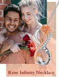 wholesale 925 Sterling Silver Infinity Rose Flower Love Pendant Necklace for Women-0-5