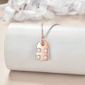 wholesale 925 Sterling Silver Plated Rose Gold Metal Lego Heart Pendant Necklaces for Couples Friendship  Set-0-2