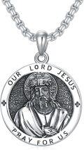 wholesale 925 Sterling Silver Our Lord Jesus Pray for Us Medal Necklace-0-0