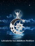 wholesale TOUPOP Gothic Sun And Moon Necklace For Women Sterling Silver Moonstone/labradorite/turquoise/black Onyx Gift For Graduations Sister Girlfriends Friends -0-4