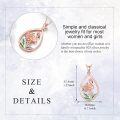 wholesale 925 Sterling Silver Plated Rose Gold  Teardrop Rose & Flamingo Charm Pendant Necklaces for Women Gifts-0-3