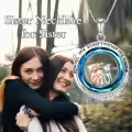 TOUPOP Sterling Silver Crystal Sisters Pendant Necklace Gifts For Women-0-2