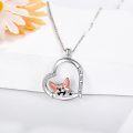 wholesale 925 Sterling Silver Heart-Shaped Love You Forever Corgi Pendant Necklace s for Women Dog Lovers-0-2