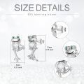 wholesale 925 Sterling Silver Frog Opal Stud Earrings Adorable Animal  for Women Girls-0-3
