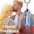 wholesale 925 Sterling Silver Blue Agate Healing Crystal Tree of Life Pendant Necklace-0-1