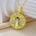 wholesale 14K Gold Sterling Silver Jade Tree of Life Necklace for Women-0-57